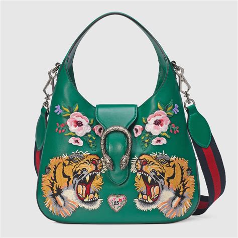 gucci dionysus embroidered leather hobo bag